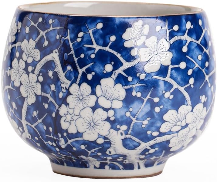 Tea Cup Imitation Song Dynasty Handmade Blue and White Ru Kiln Ice Plum Ceramic Set Host Soaking Container