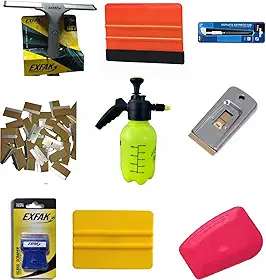 Kit de Ferramentas para Instala��o de Pel�culas, insulfilm Vinil adesivos, Esp�tulas de Aplica��o, Borrifador 1,5L Raspador de Vidro, L�mina Estreita, 9 Pe�as