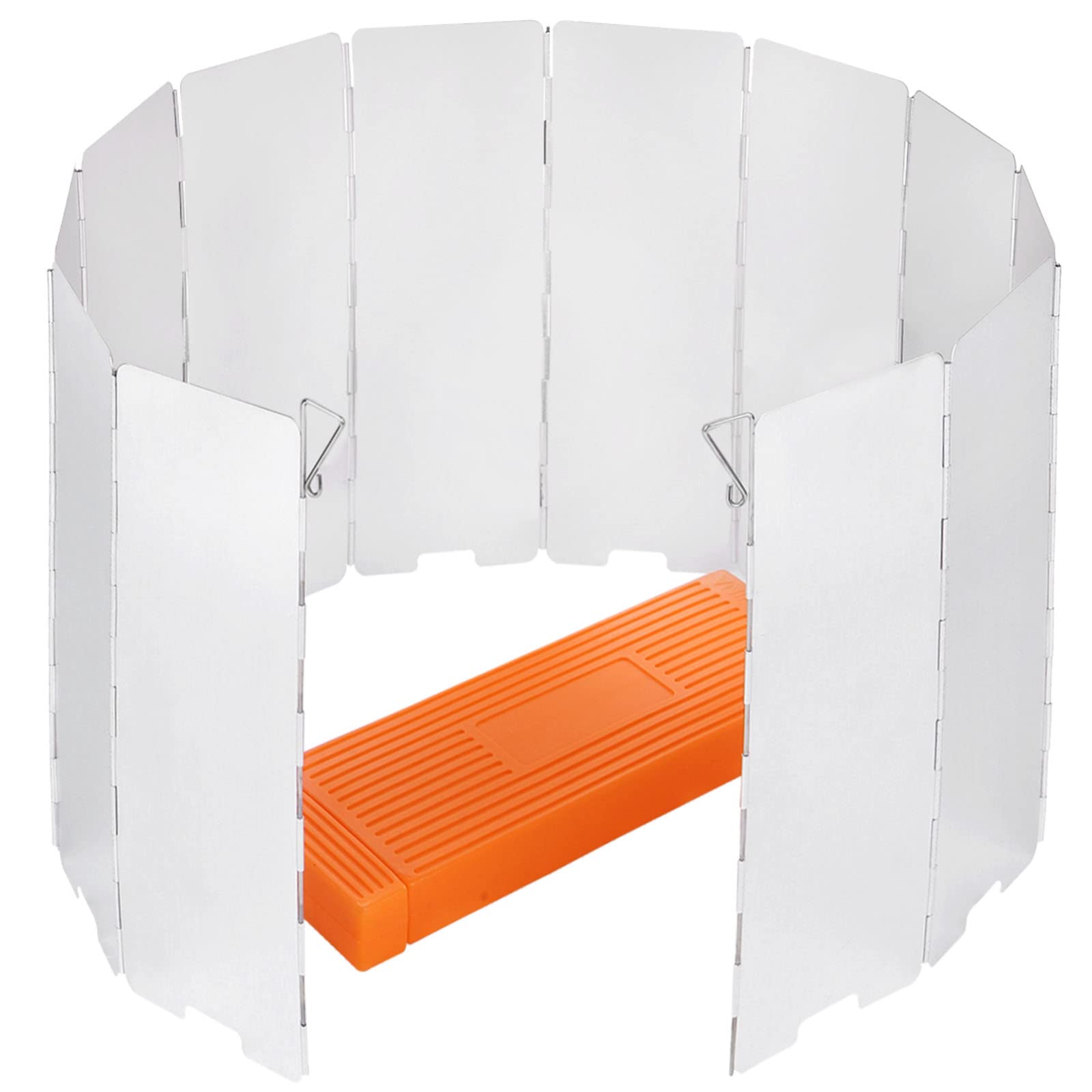 Faltbarer Windschutz für Gaskocher 10/12-Lamellen Aluminium Gaskocher Windschutz Outdoor Campingkocher Windschutzscheibe Windblockade für Camping Picknick BBQ