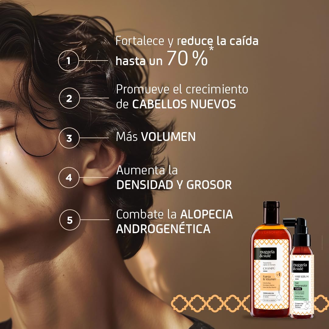 Nuggela & Sulé Champú Nº1 + Sérum Regenerador Forte. Grosor. 250 ml + 70 ml