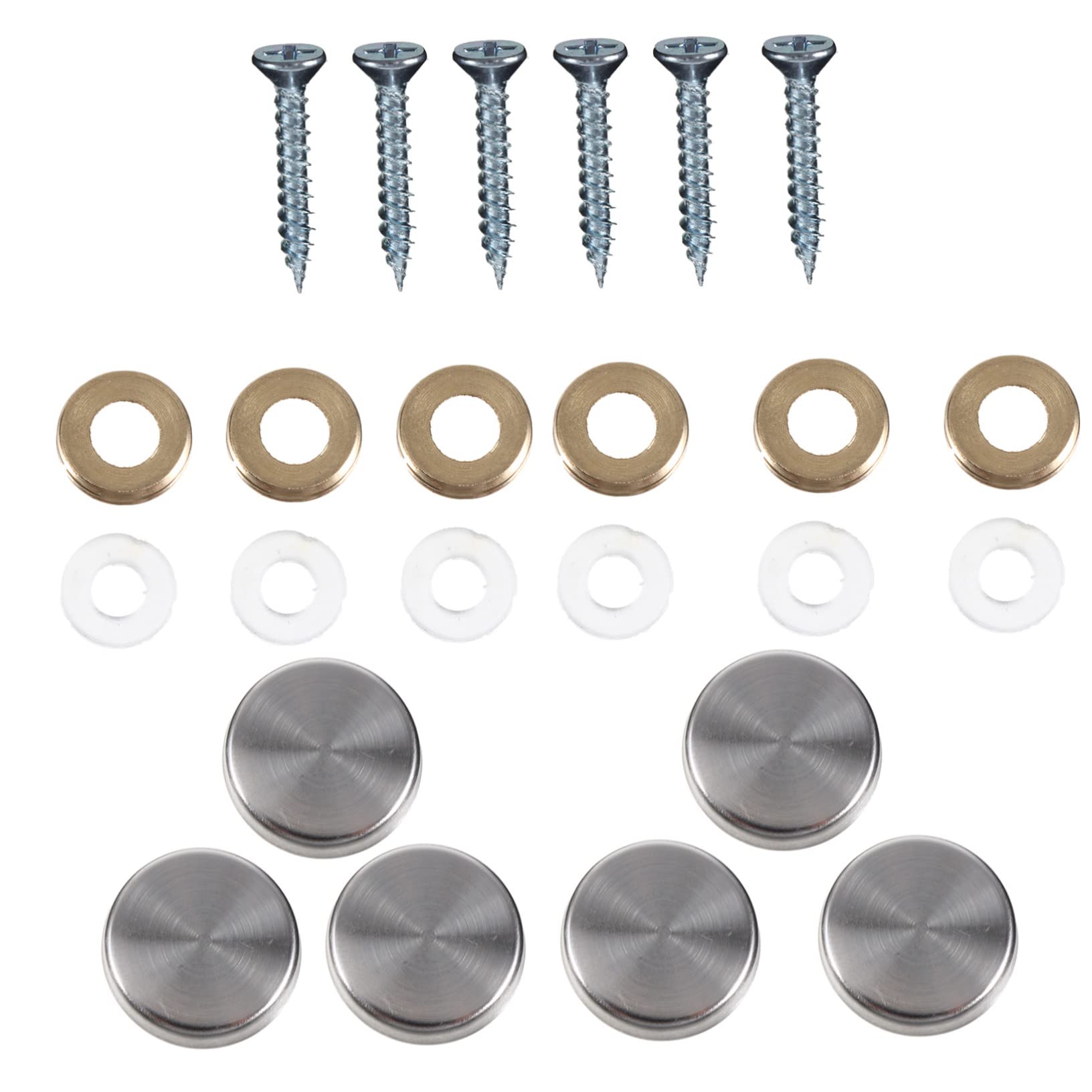 PRETYZOOM 24pcs Mirror Nail Fixing Screws Caps Cover Nails Steel Decorative Hardware Accessory
