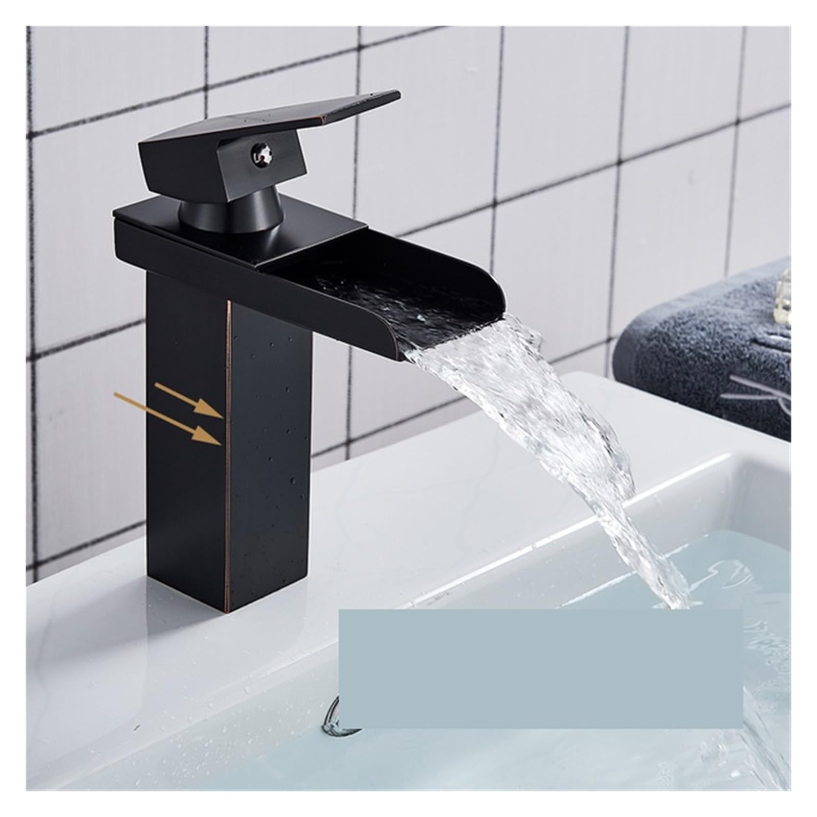 Robinet de lavabo cascade Black Bronze en laiton de qualité supérieure
