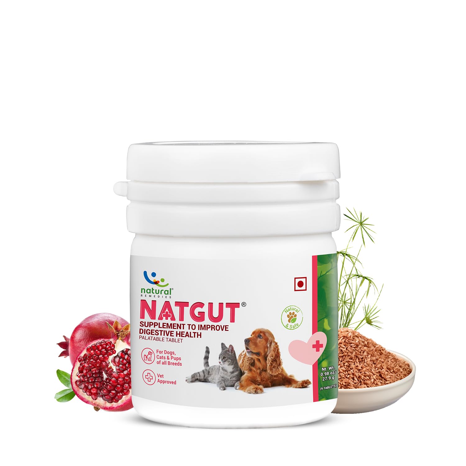 Natural Remedies Natgut Supplement to Improve Digestive Health, Real Chicken Liver, Easy to Feed Palatable Tablets, Natural Ingredients for Dogs, Cats and Pups of All Breeds, 9 Tablets (Pack of 1) (B09TB5JNW3) Amazon Price History, Amazon Price Tracker