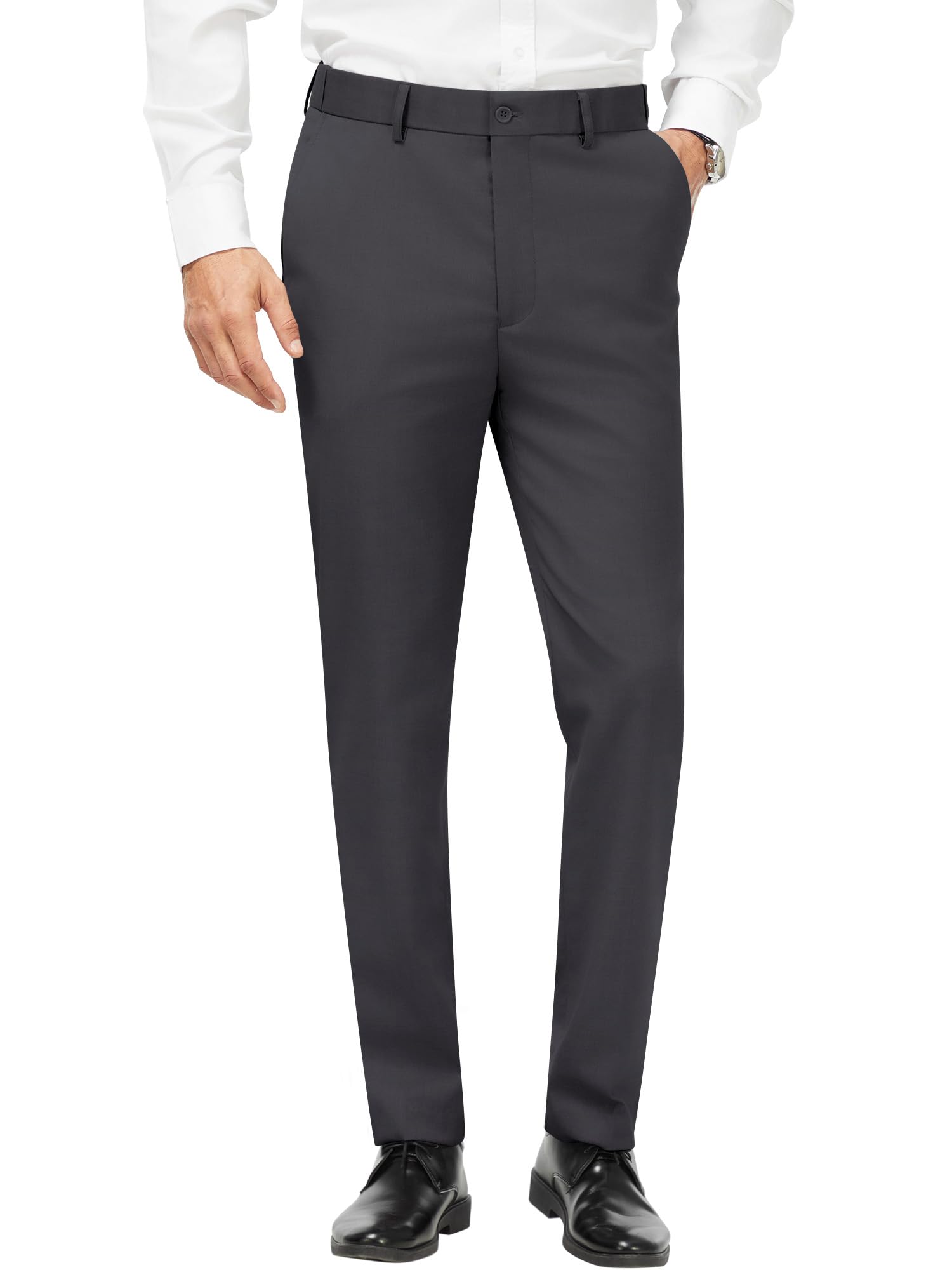 MAGE MALE Men's Stretch Dress Pants Slim Fit Skinny Tapered Suit Trousers Lightweight Business Casual Office Wear