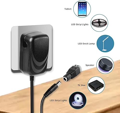 Miniatura 7 de Adaptador de fuente de alimentación de 12 V, 2.5 A, 30 W, ETL, CA a CC (entrada 100-240 V, salida 12 voltios 2.5 amperios), cable de 10 pies de