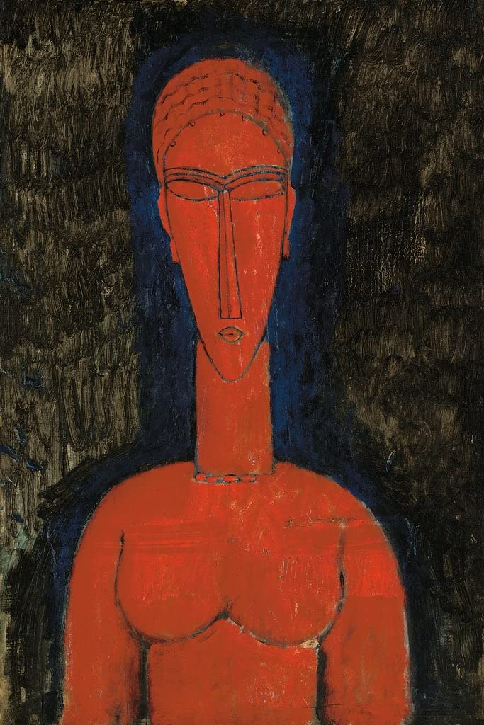 Affiche Impression d'art Cariatide buste rouge Modigliani - Tableau mural 60x90cm