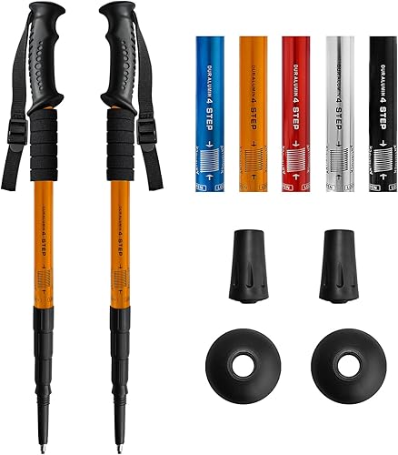 2 Pack Hiking Poles for Junior, Nordic Walking Trekking Pole Hiking Sticks Lightweight Collapsible & Shock-Absorbent Aluminum with Quick Adjustable
