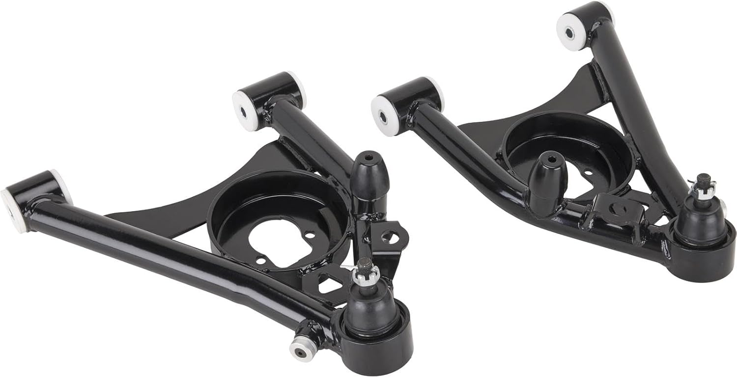 Speedway Motors Tubular Lower Control Arm Kit Compatible With 1982-1992 Camaro Firebird F-Body & G-Body, Heavy Duty DOM Steel Arms, Greaseable Ball Joints & Delrin Bushings, Pair