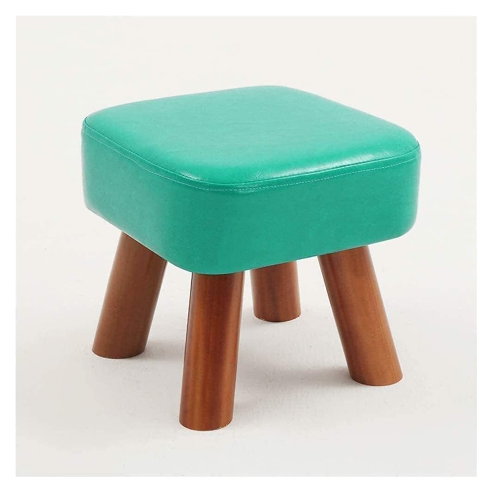 Banc à chaussures en cuir au design moderne avec quatre pieds en bois noble