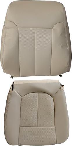 NLQR Fundas de asiento trasero inclinado para parte inferior y superior del lado del conductor, de piel perforada, color caqui, compatible con Ford
