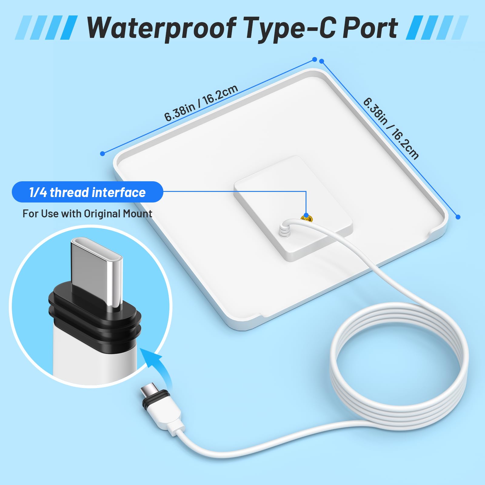 Caricatore per pannello solare da 4 W compatibile con WYZE Solar Cam Pan, sostituisce il pannello solare originale da 1,5 W, mantiene la tua telecamera solare WYZE alimentata continuamente, IP65