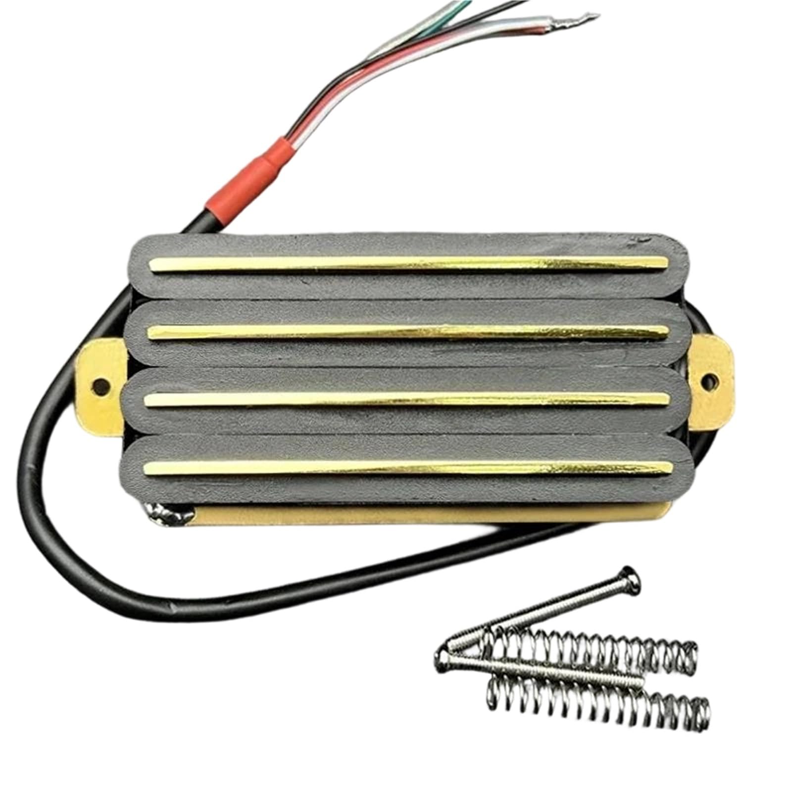 Przetwornik Do Gitary Elektrycznej Odbiór Z Podwójną Cewką | Wysoka Moc Wyjściowa Typ Toru Z Czterema Cewkami Przetwornik Humbucker Kość Słoniowa 18K(Black with Gold)