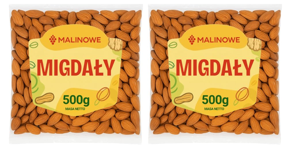 Malinowe migdały kalifornijskie całe migdał 2x500g doskonałe jakość premium