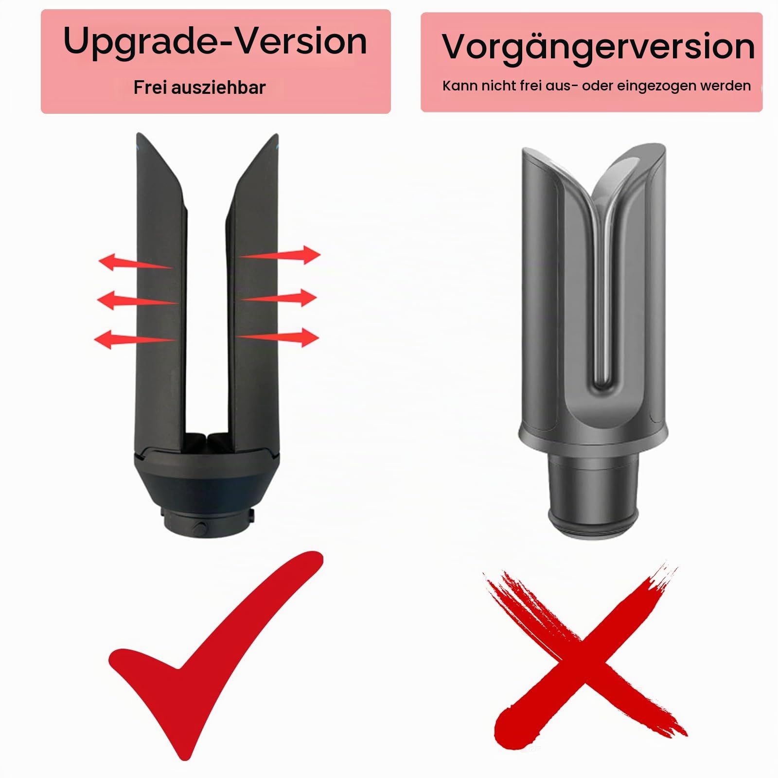 Verbesserter Haarglätteraufsatz für Dyson Airwrap HS01 HS05 HS08, Pre-Styling-Föhnbürste für lockiges Haar, Aufsatzteile für Haarstylinggeräte