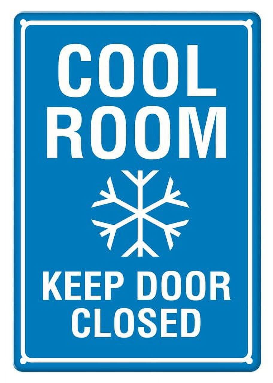 peiyeety Cool Room Keep Door Closed Aluminum Tin Sign for Home Kitchen Wall Decor 12X8Inch