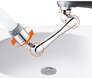 1080°+ 360° Swivel Faucet Extender, 1440° Degree Rotatable Faucet Aerator Splash Filter With 2 Water Outlet Modes. Brass Multifunction Bathroom Kitchen Sink Faucet Attachment For Washing Eye/Hair/Face