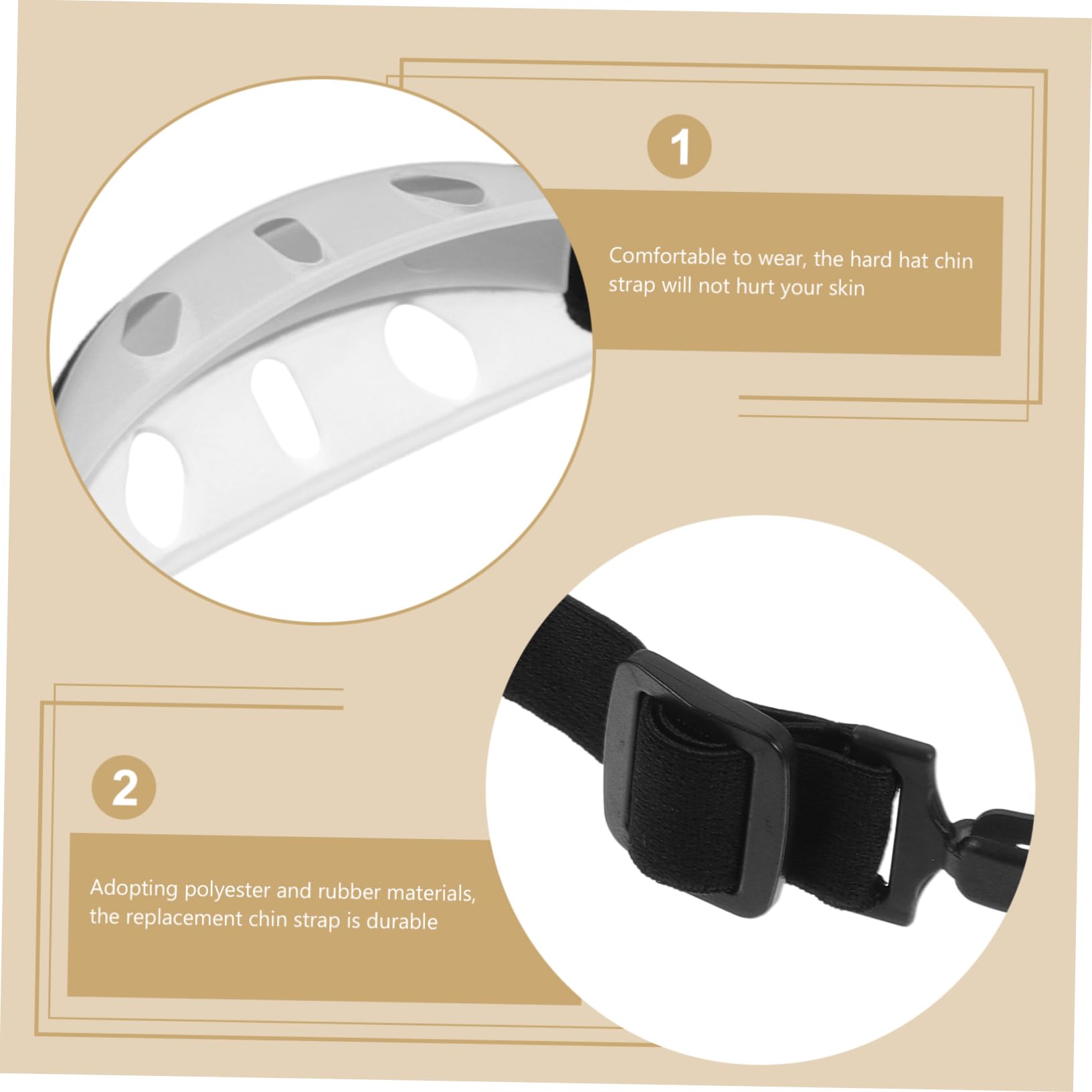 HOMOCONO Outdoor Helmet Chin Straps 3pcs Chin Protector Elastic Hard Hat Chin Belt for Safety Helmet