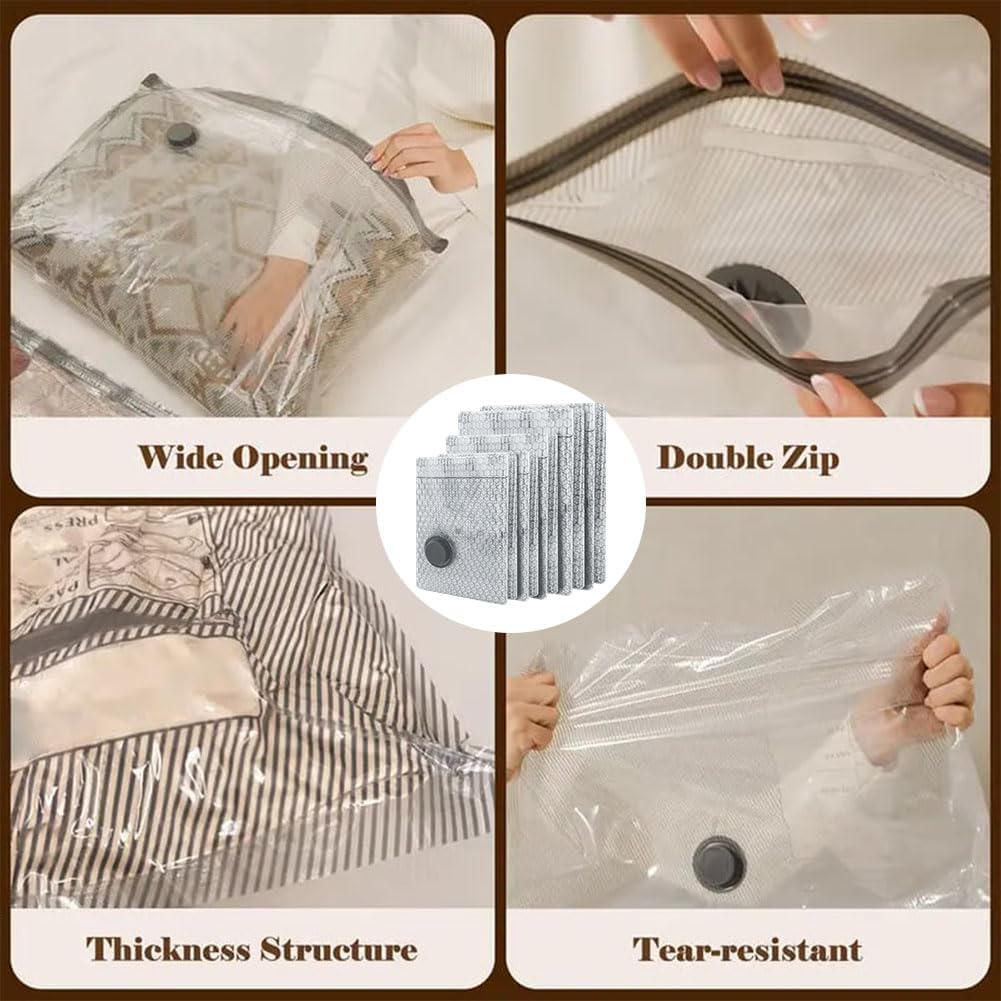 Cordless Travel Vacuum Storage Compression Bag Set, Electric Rechargeable Vacuum Pump with Space Saver Bags for Suitcase, Clothing & Bedding, Portable Handheld Air Pump, Type-C Charging (18-piece set)