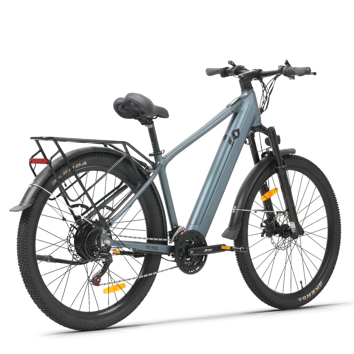 cysum M-Rax Vélo électrique pour homme et femme, 27,5", batterie 48 V 13 Ah, moteur de 250 W, 25 km/h, 21 vitesses