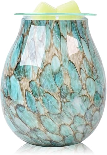 EQUSUPRO Calentador de Aceite Esencial Eléctrico de Vidrio, Quemador de Incienso Eléctrico de Cera para Tartas, Calentador de Cera de Fragancia,