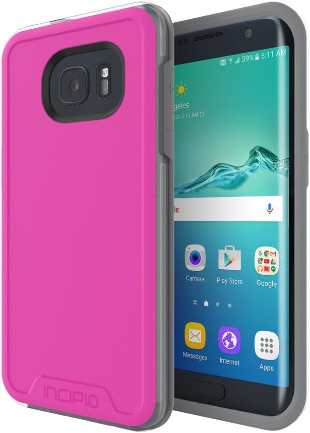 Incipio Samsung Galaxy S7 edge case, [Performance Series] Level 4, Ultra-Rugged Drop Protection Polycarbonate-Shell Scratch-Resistant Hybrid Cover - Pink/Gray