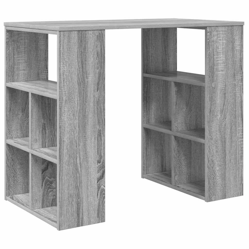 Moderner Schreibtisch mit Arbeitsplatz Sonoma 90 x 50 x 75 cm Holzwerkstoff und integrierten Regalen für Büroorganisation