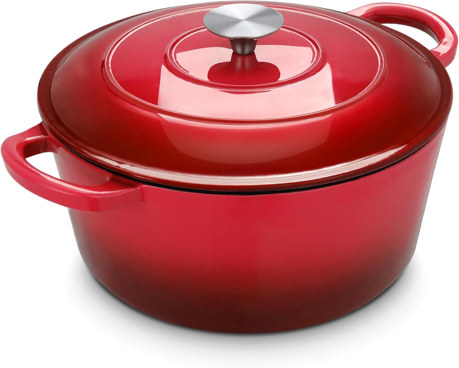 LIFERUN 6 Qt Enameled Cast Iron Dutch Oven Pot with Lid,Oven Safe up to 500° F, Heavy-Duty Non-Stick Dutch Oven with Dual Handles for Bread Baking, Fry Foods, Braising, Stews, Roasting (Red) LIFERUN 6 Qt Enameled Cast Iron Dutch Oven Pot with Lid,Oven Safe up to 500° F, Heavy-Duty Non-Stick Dutch Oven with Dual Handles for Bread Baking, Fry Foods, Braising, Stews, Roasting (Red)