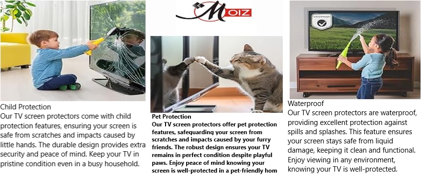 Image of SAVSOL 43 Inch TV Screen Protector - Tempered Glass Guard, Anti-Glare, LED LCD Crystal Clear 9H Surface Unbreakable,UV protection,Plasma,Hardness,Anti Glare,Scratch Resistant,Strong & Durable