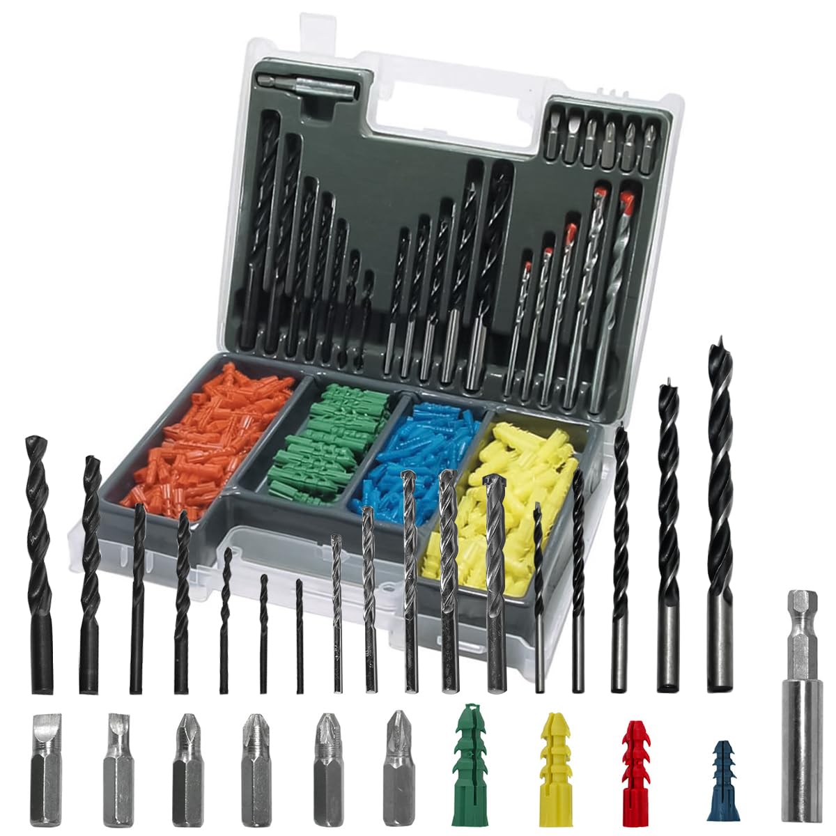 Serplex® 300Pcs Twist Drill Bits Drywall Anchors Screwdriver Bits 2-10mm Twist Drill Bits Carbon Steel Drill Bits 4 Sizes Drywall Anchors Universal Twist Drill Bits Power Drill Bit Set with Box (B0DCBC1RX1) Amazon Price History, Amazon Price Tracker