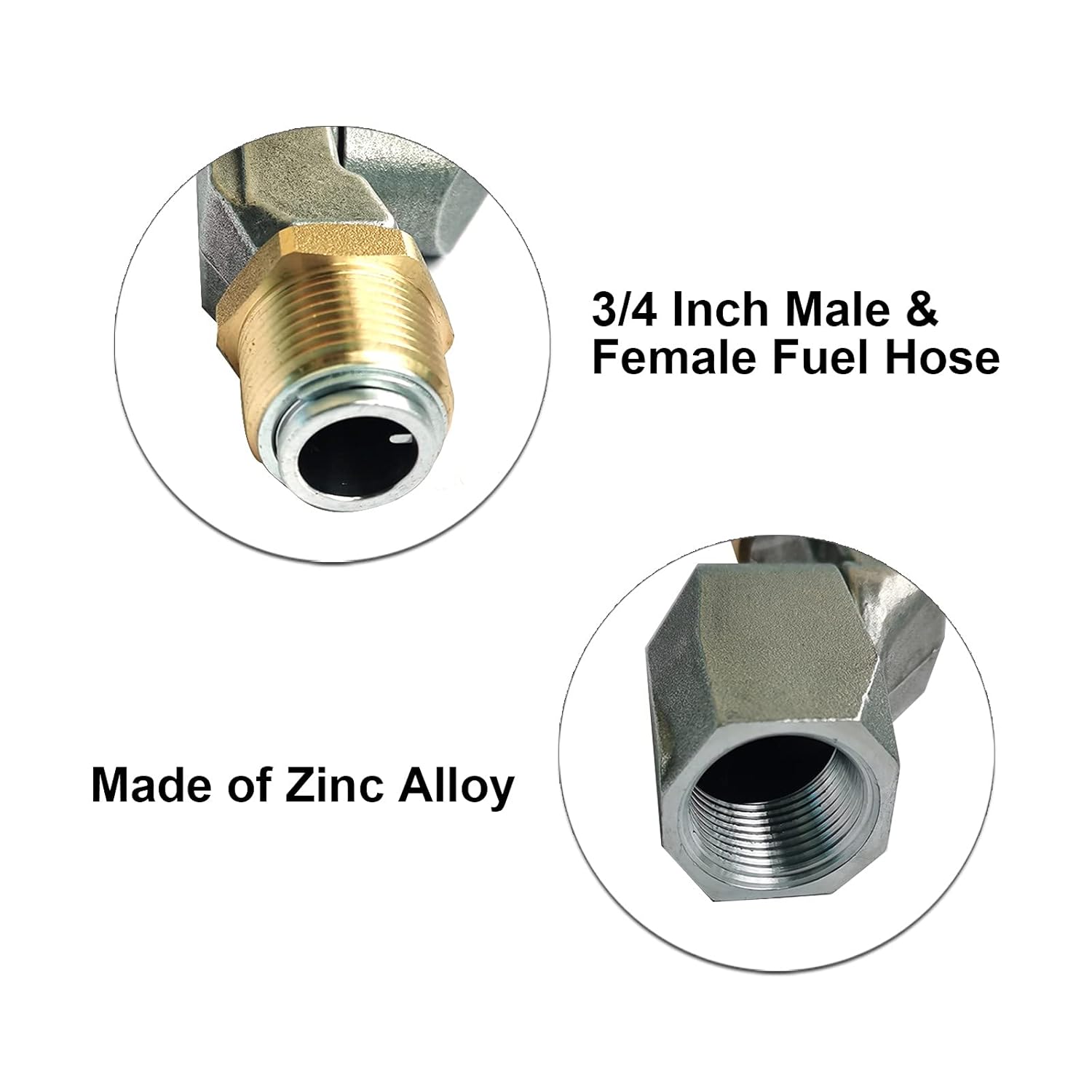 2PCS 3/4 Inch Fuel Hose Swivel 360 Rotating Connector for Fuel Nozzle Multi Plane Fuel Plane Swivel 19mm Male 19mm Female