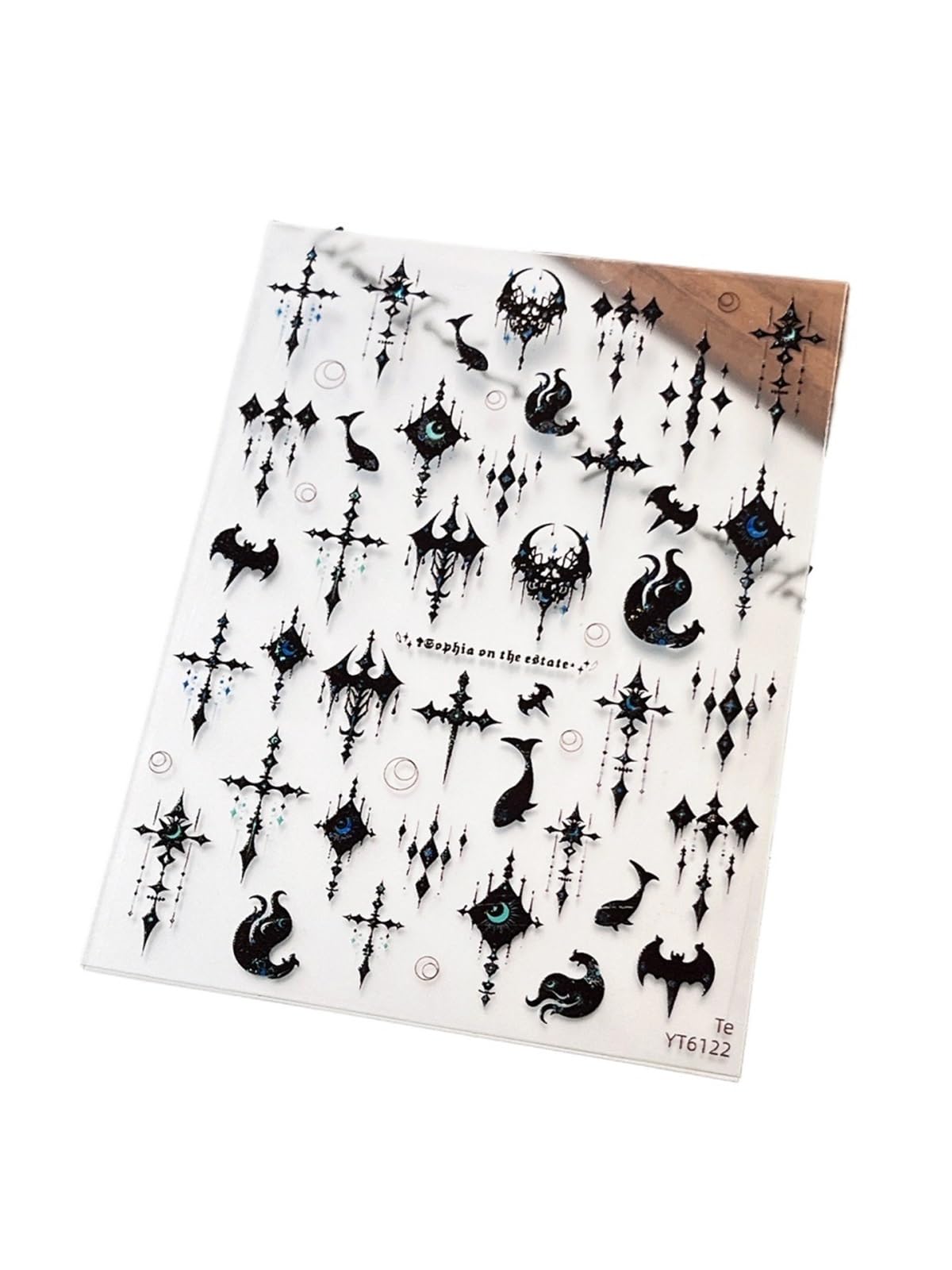 4pcs Gothic Black Nail Stickers - Laced Designs for Halloween Manicure Decoration(Style-A)