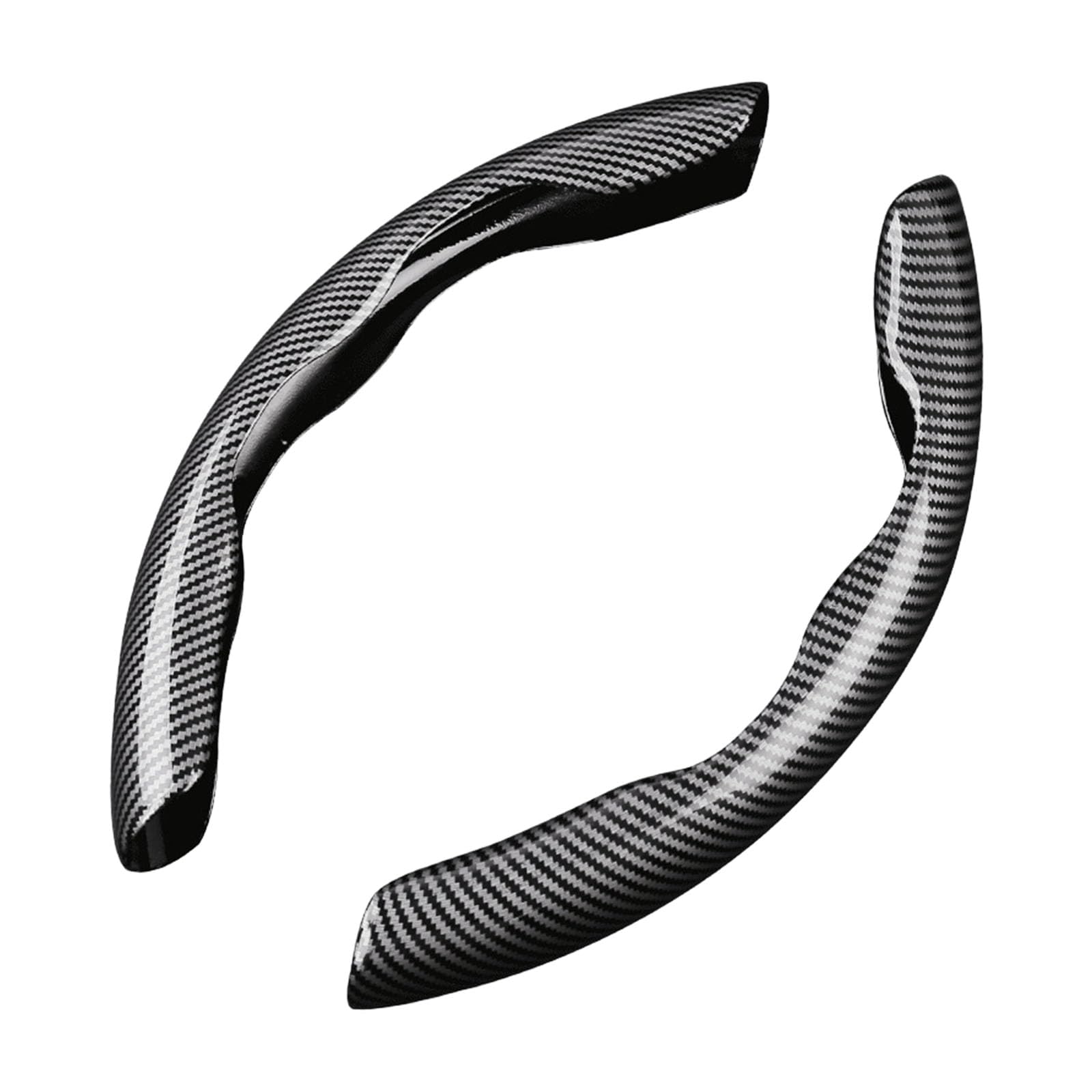 BWANGIAO Pair Carbon Fiber Texture Steering Wheel Covers Natural Fibers Car Steering Wheel Covers for Enhanced Grip & Comfort
