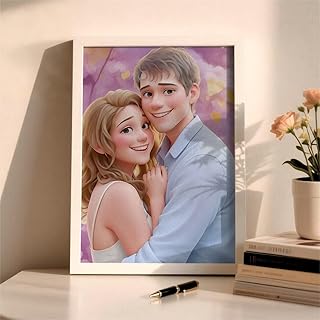 Funmii Dein Foto Portrait im Comic Stil Personalisierte Geschenke Bild auf Leinwand Eigene Fotos Selbst Gestalten Poster Wandbilder Fotogeschenke für Familie Weihnachten Freunde Geburtstag