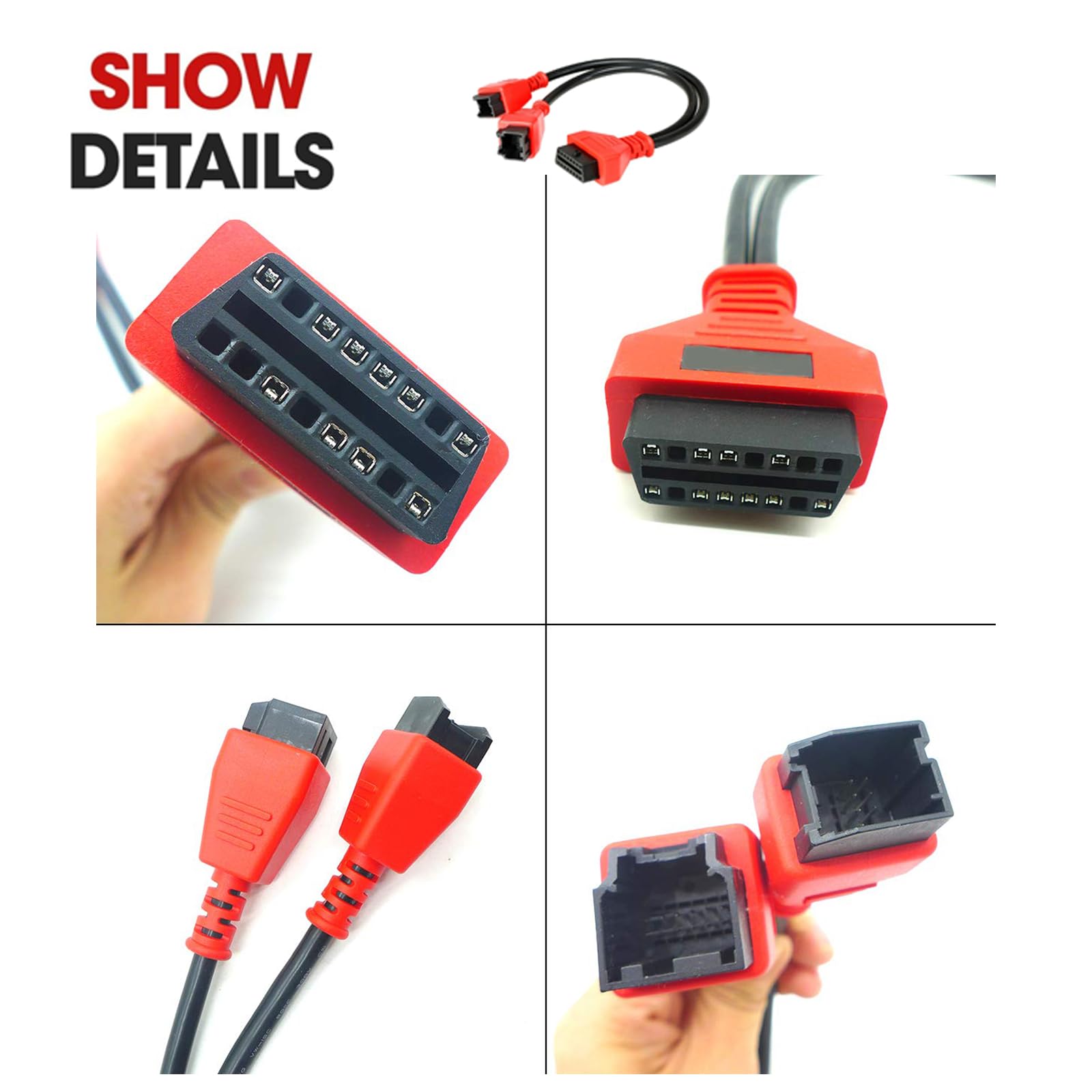 Kabel obejściowy bramy zabezpieczającej 12+8, adapter OBD2 kompatybilny z pojazdami FCA, w tym Chrysler, Dodge, Jeep, Ram 2018+, współpracuje ze skanerami Autel i aplikacjami diagnostycznymi