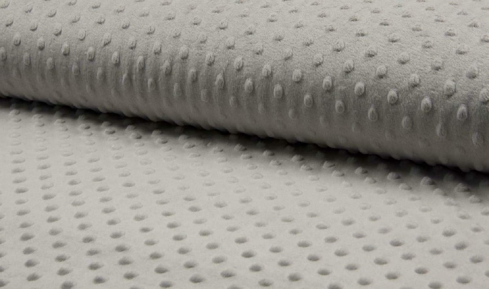 Luxury Supersoft DIMPLE Cuddle Soft Fleece Fabric Material - Silver Grey, 5Mtr 500cmx150cm