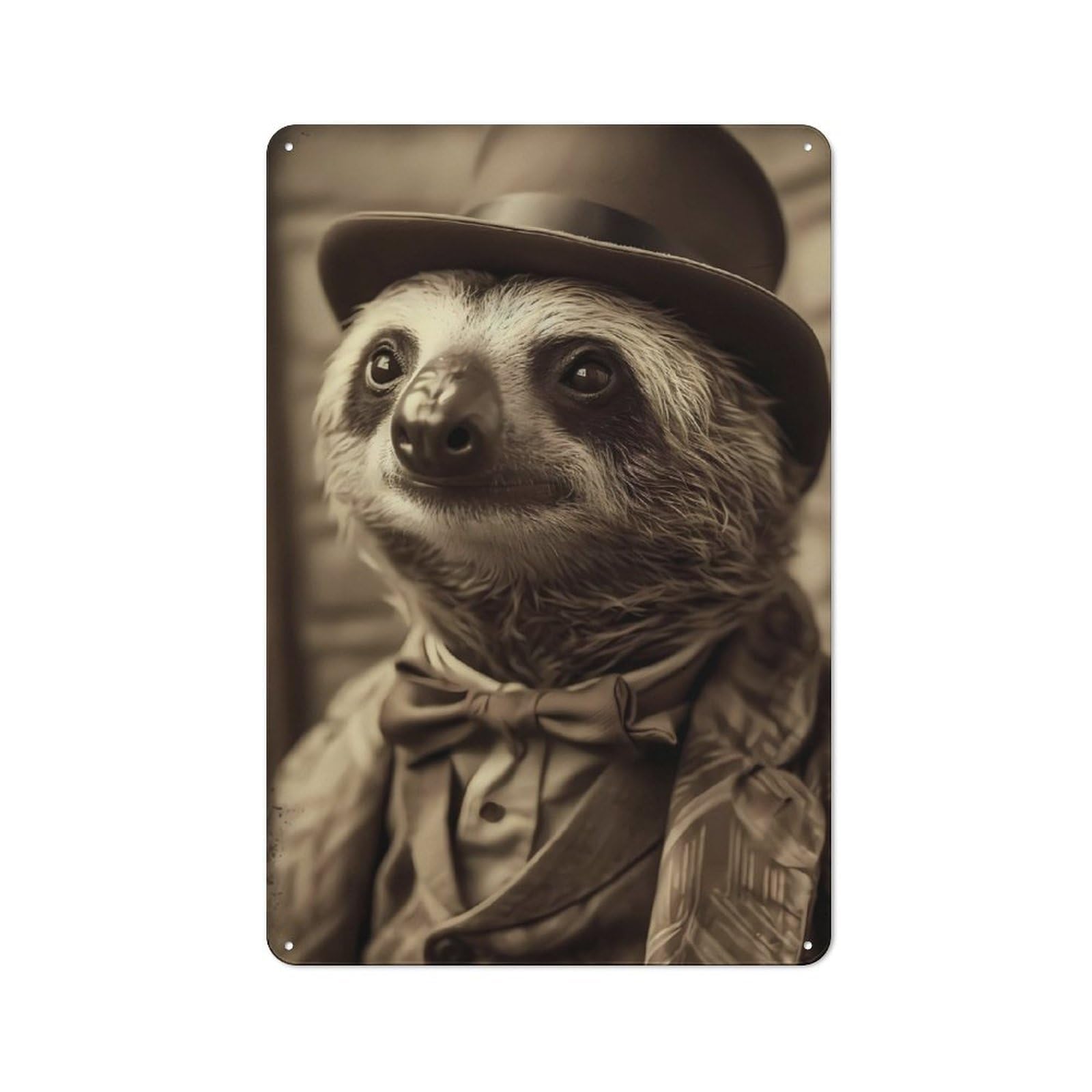 Junmoney Sloth Retro For Lounge Or Reading Corner, Rustic Tin Sign 30X20cm, For Home Interiors, Feature Walls And Decorative Displays