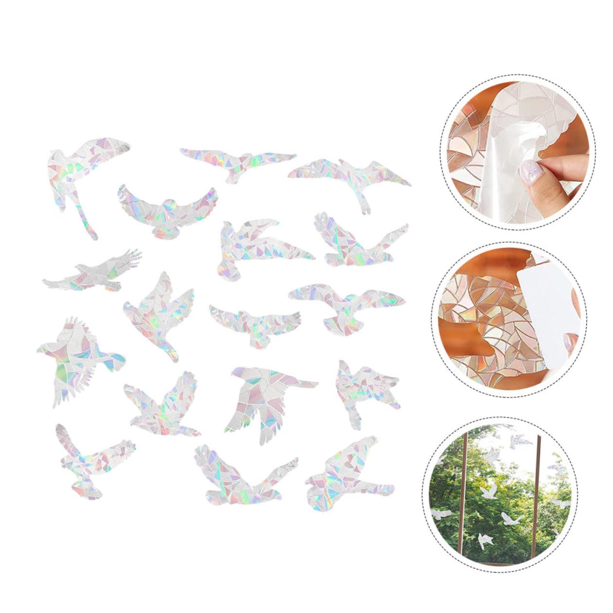 Ciieeo 3 Blätter Fensteraufkleber 3d-aufkleber Durchsichtiges Aufkleberpapier Durchsichtiger Fenstervorhang Vogelförmiger Aufkleber Transparente Aufkleber, Statisch Haftend Pvc
