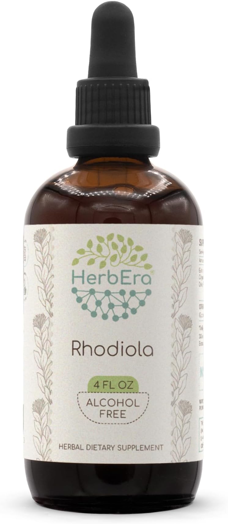 HerbEra Rhodiola B120 Alcohol-Free Herbal Extract Tincture, Rhodiola (Rhodiola Rosea) Dried Root (4 fl oz)