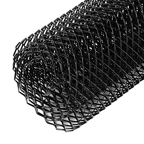 Rejilla del coche, Rejilla de malla de aluminio, agujero de 8x16mm, rejilla universal para carreras de coches, rejilla de malla para el cuerpo, parrilla rómbica negra (100 x 33 cm)