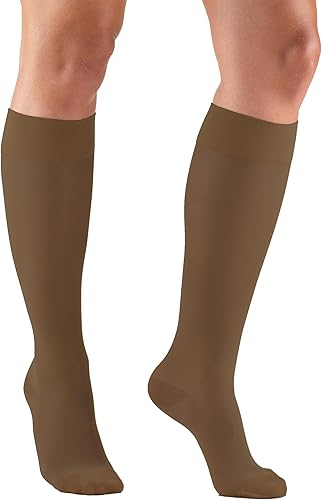 Vista 86 de Truform - Medias de compresión traslúcidas para mujer, hasta la rodillas, 15-20 mmHg, 20 denier, color piel, talla S Beige