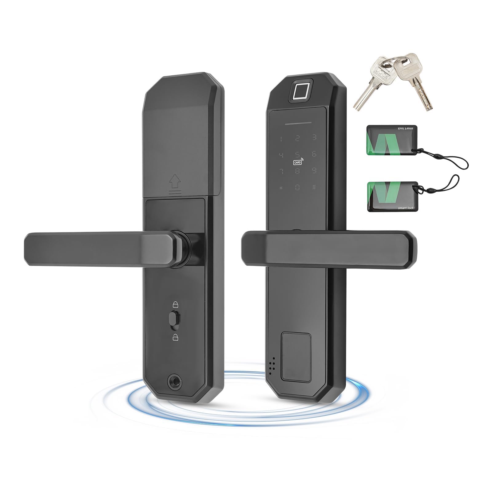 Cerradura Inteligente Electrónica | con Huella Digital, Teclado Digital y Código para Puertas, incluye 4 Pilas AAA Secas con Duración de 15 Meses