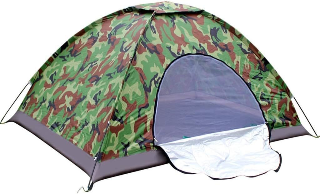 Easy to Assemble Camouflage Dome Tent Camping Water-Resistant Ventilated Lightweight 1-2 Man Outdoor Couple Tent