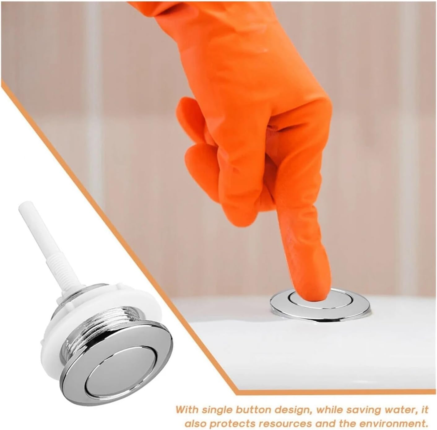 Toilet cistern flush parts Toilet Repair kit, Toilet Fill Valve,Toilet Flush Button,Single Flush Toilet Tank Button Water Tank Round Valve Rods Button Water Saving for Cistern Bathroom Toilet Accessor