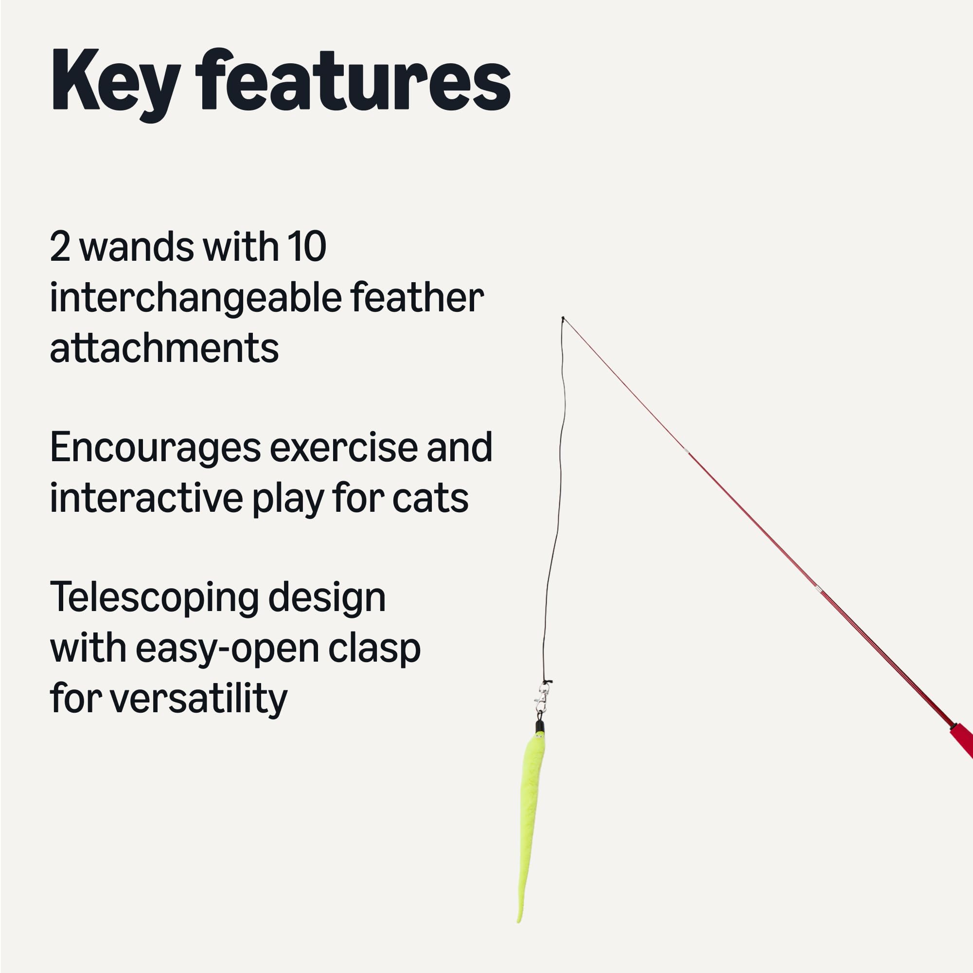 Amazon Basics Cat Feather Toy Kit with 2 Stick and 10 Refills (in 2 Styles) - 3