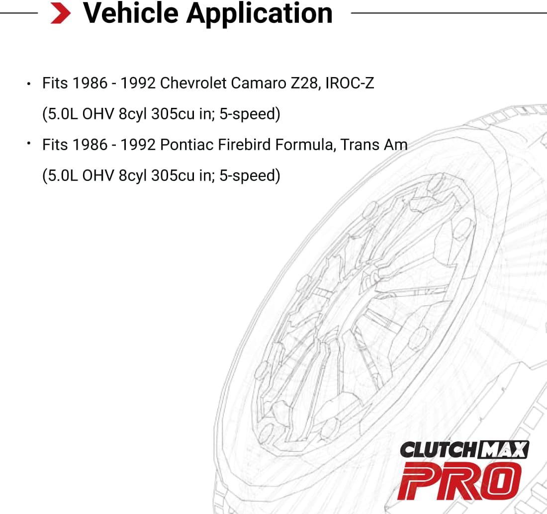 CMP Stage 2 Sport Clutch Kit with Flywheel fits Chevy 1982-1992 Camaro Z28 Corvette Pontiac Firebird Formula Trans Am 5.0L 5.7L V8