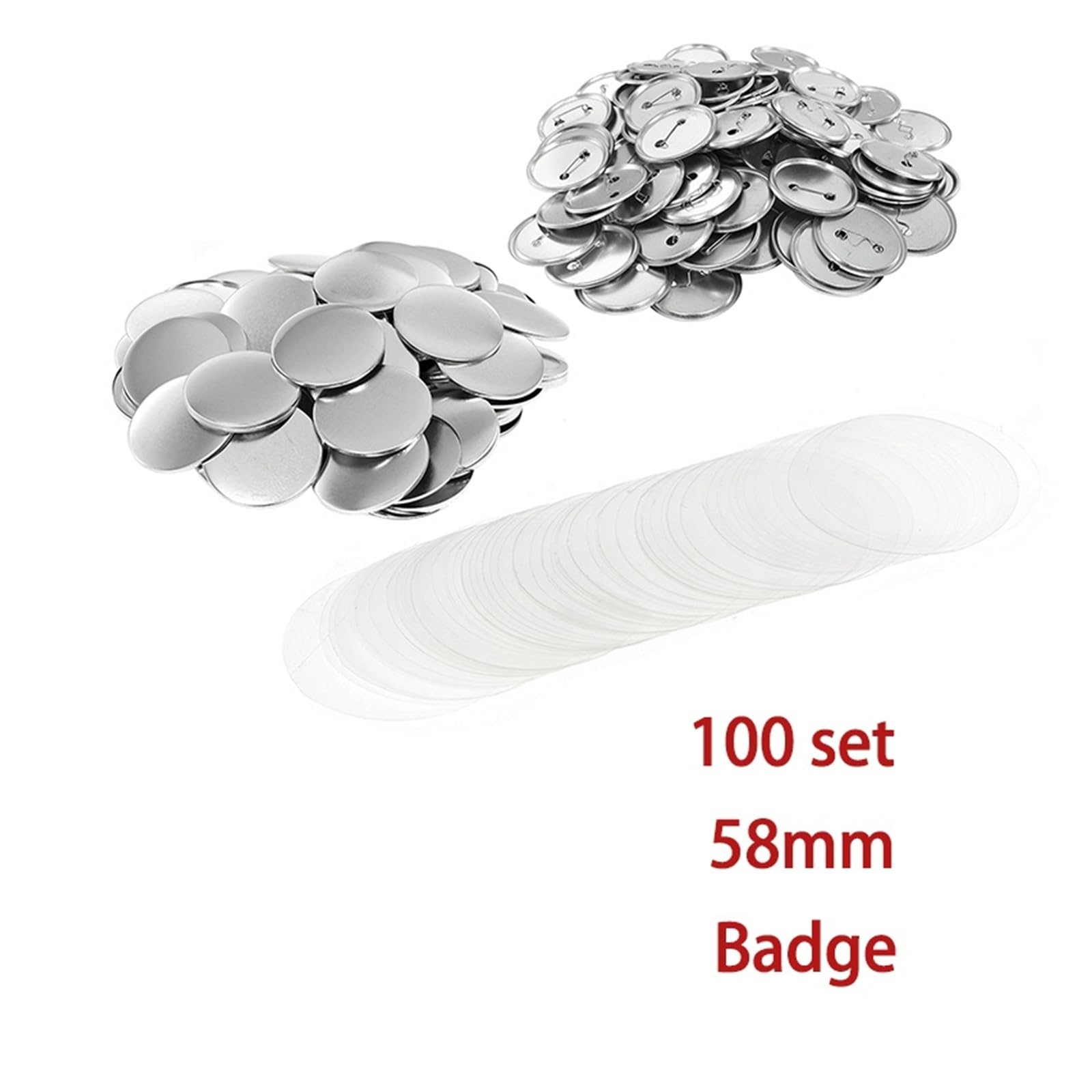 58mm 100 zestawów DIY pusty przycisk Pin odznaka materiał magnesy na lodówkę Mini Morror części do robienia dziurkacz materiały eksploatacyjne do maszyn kompatybilne i wielofunkcyjne