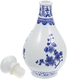 Mikinona 1 Pieza botella de vino azul y Porcelana botellas de sake tradicionales Hervidor de vino jarra cerámico botella de vino chino botellas vacías cerámica