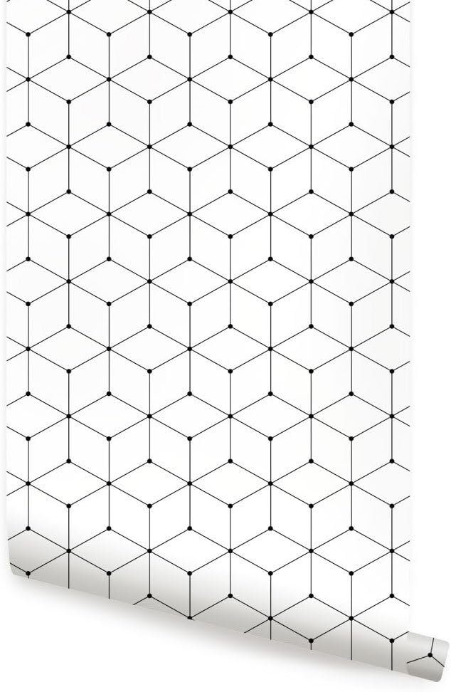 Simple Shapes Geometric Cube Wallpaper - Peel and Stick (6 Sheet Pack - 2ft x 9ft)