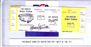 Reggie Smith Signed Autographed Ticket Dodgers 30th HR 9/18/77 PSA 9A55659
