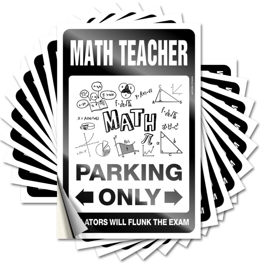Fzfn Colour Badass Sticker Aesthetic Decals, Rv Bathroom Accessories Cute Pattern Design For Antimicrobial Notebook | Laptop Removable Vinyl Math Teacher Parking Only(12X18cm)